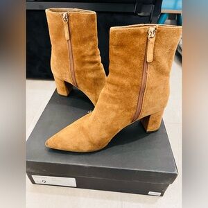 J. Crew Tan Brown Suede Ankle Boots Size 9 Women